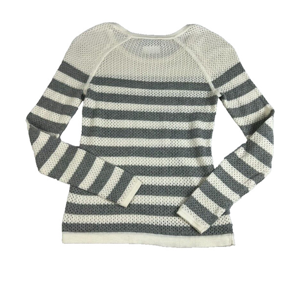 Velvet by Graham & Spencer Sweater Women's P (0-2) Gray White Striped - Picture 2 of 5